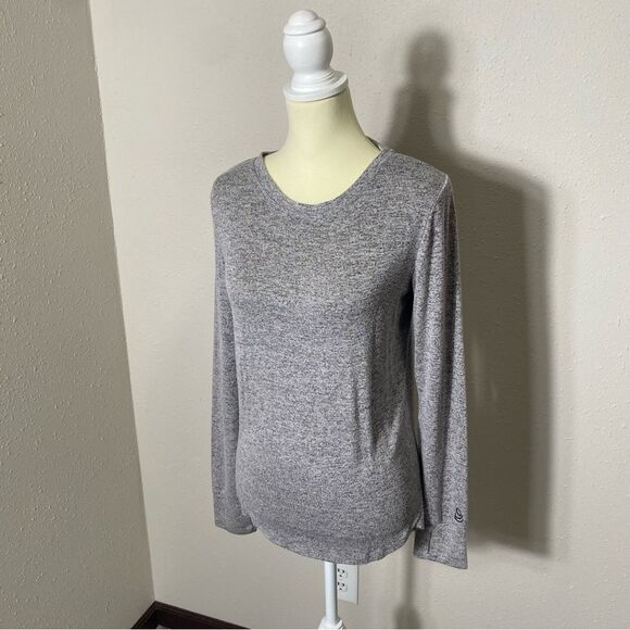 Cuddl Duds Soft Knit Gray Heathered Classic Long Sleeve Crewneck Sweater Women M - Picture 12 of 16